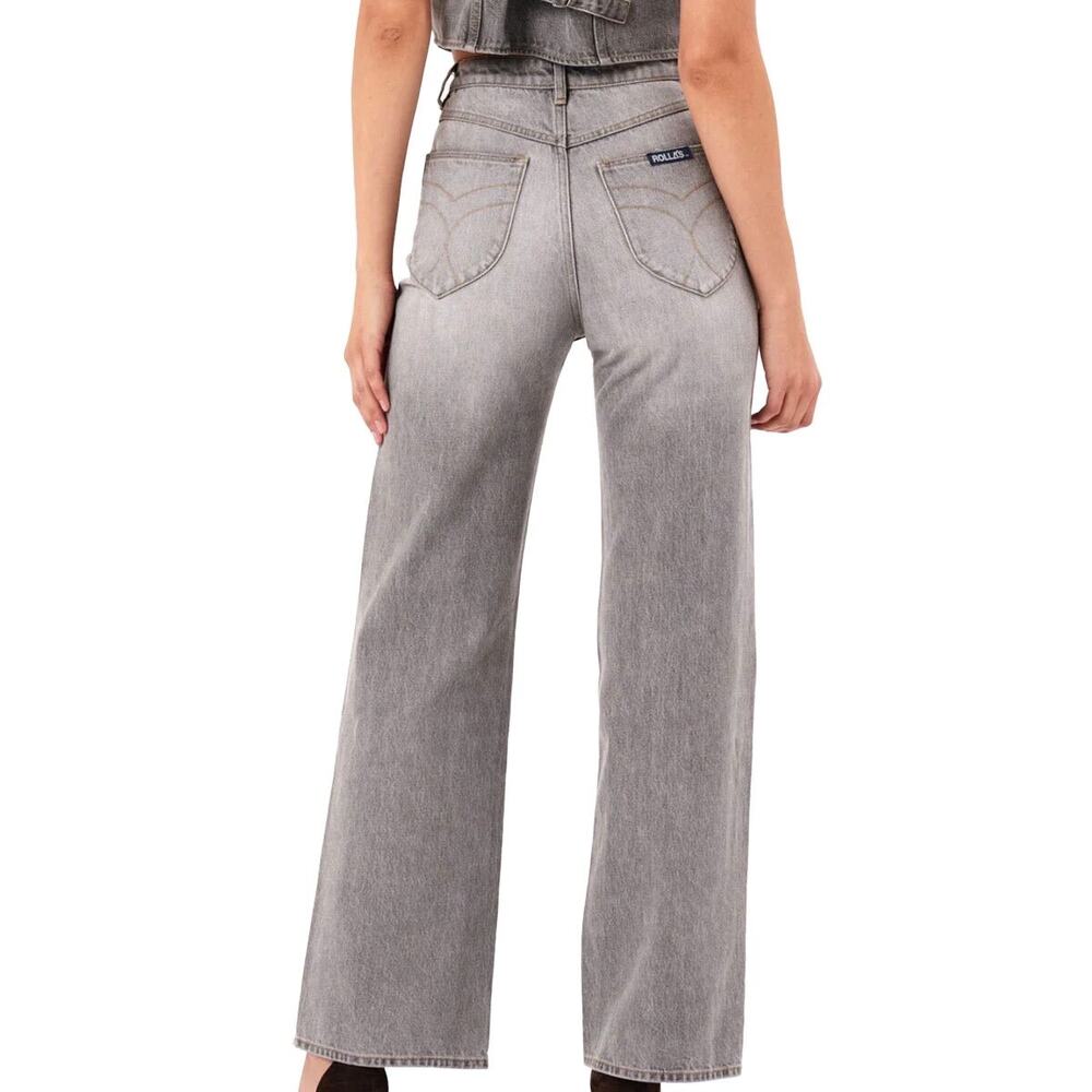 Rolla’s Heidi High Rise Wide Leg Jeans Gray Denim Retro 70s Size 29 - Picture 3 of 13